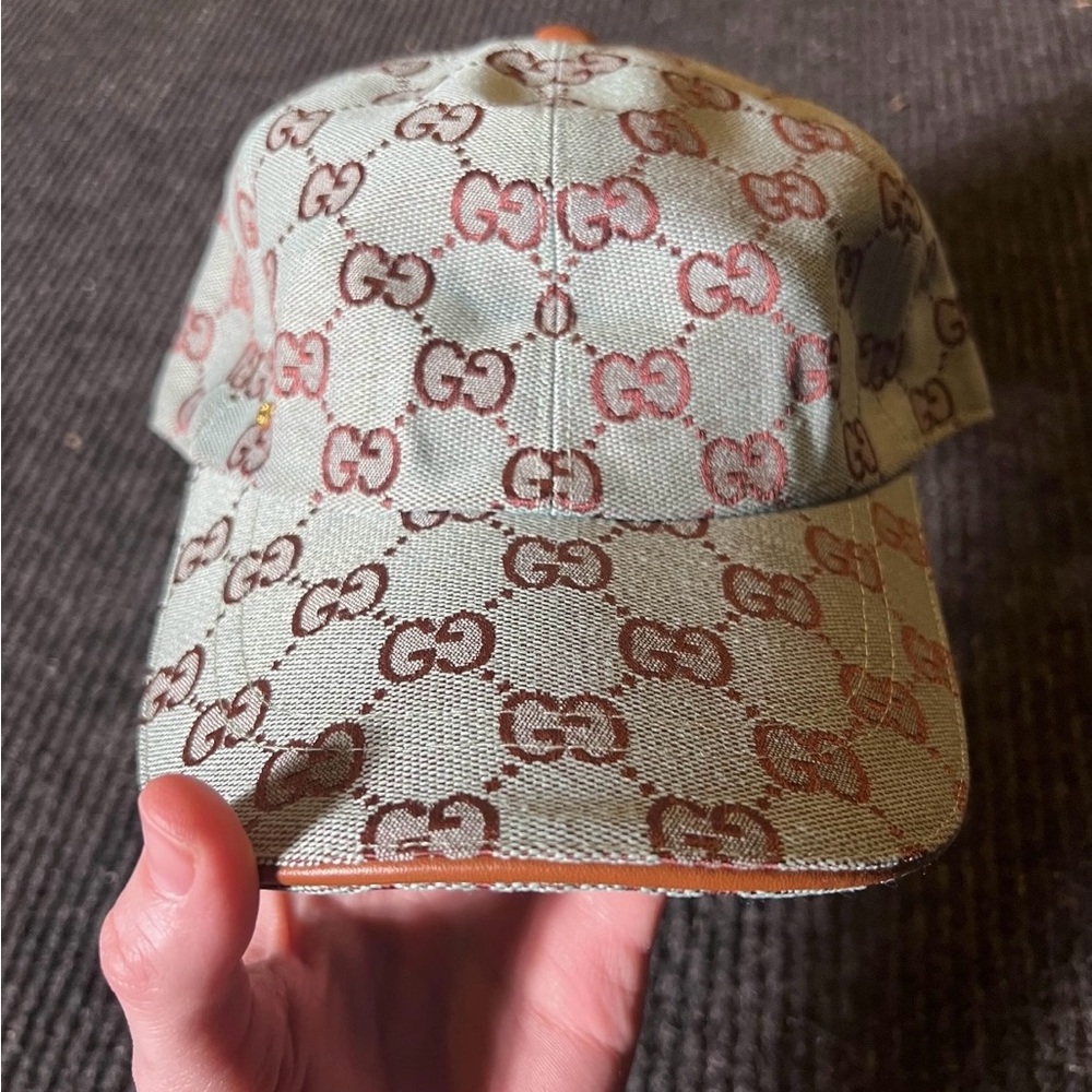 Gucci Beige and Brown Monogram Cap